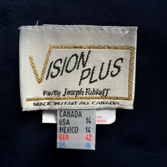 Joseph Ribkoff Vision Plus Womens Blazer Sz 14 Blue Long Sleeve Golden Buttons - Picture 4 of 9